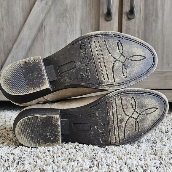 BC Footwear Womens Beige Western Snakeskin Heel Side-zip Ankle Booties Size 9 - Picture 8 of 10